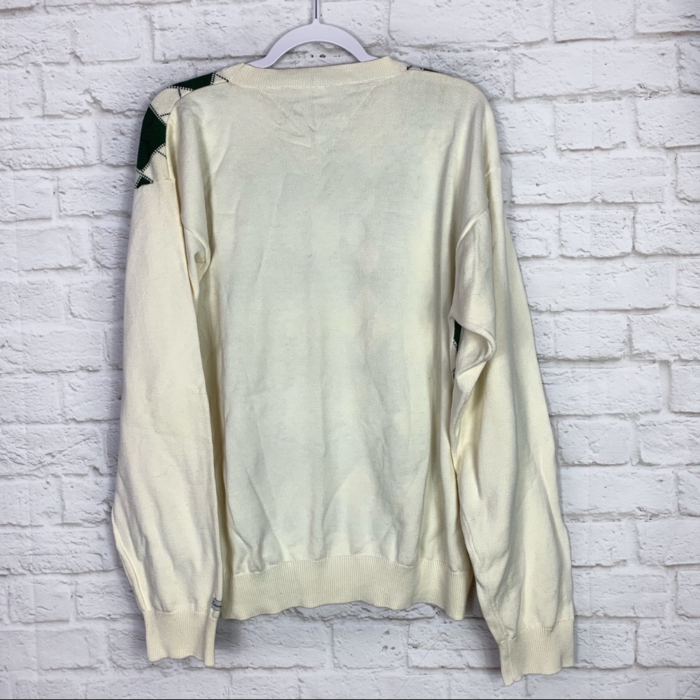 Tommy Hilfiger Golf Argyle Cream Crewneck Sweater - Picture 4 of 8